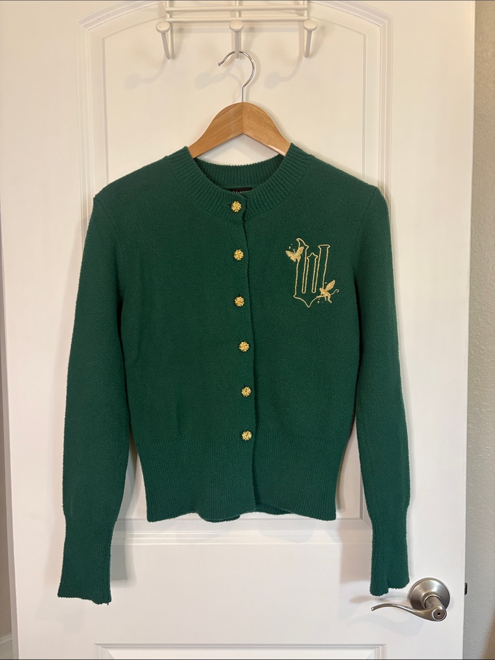 Wicked Graphic Cardigan Ariana Grande Paul Tazewell x Target Green Gold Size XS - Picture 2 of 12